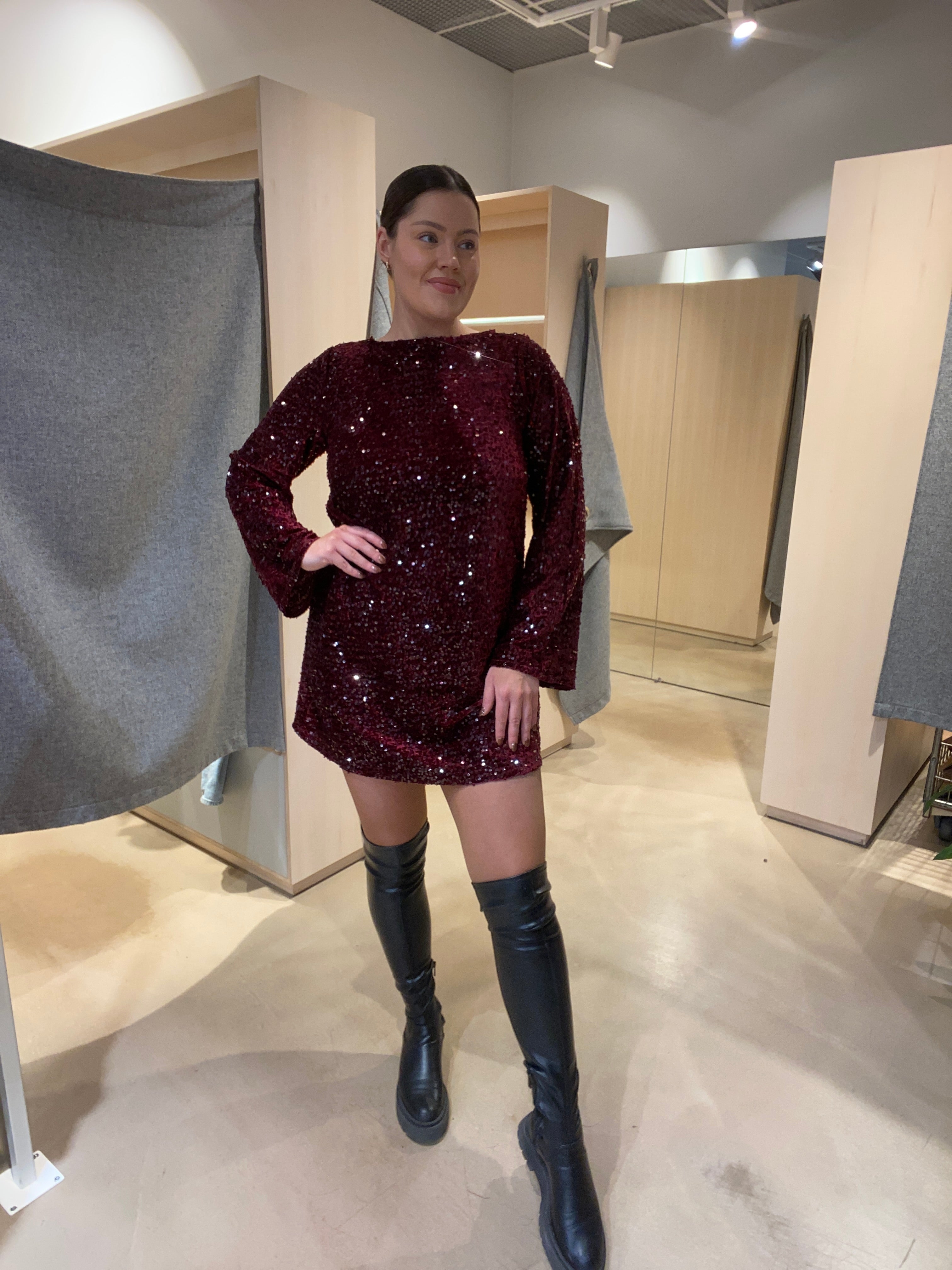 PCKAM Short Dress - Tawny Port